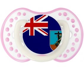 Drapeau Montserrat Sucette LOVI Dynamic Blanc-rose phosphorescente