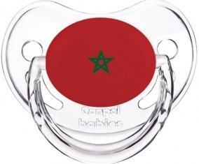 Drapeau Maroc Sucette Physiologique Transparent classique