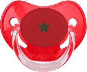 Drapeau Maroc Sucette Physiologique Rouge à paillette