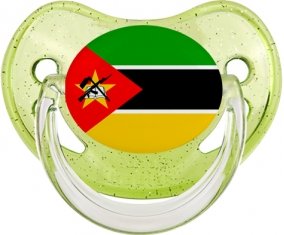 Drapeau Mozambique Tétine Physiologique Vert à paillette