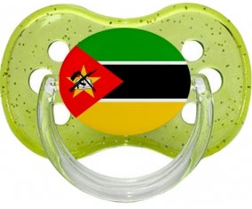 Drapeau Mozambique Sucete Cerise Vert à paillette