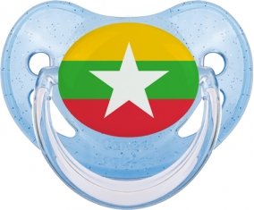 Drapeau Myanmar Sucete Physiologique Bleue à paillette