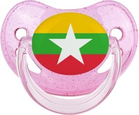 Drapeau Myanmar Sucete Physiologique Rose à paillette