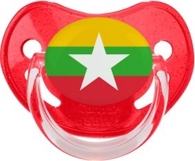 Drapeau Myanmar Sucete Physiologique Rouge à paillette