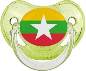 Drapeau Myanmar Sucete Physiologique Vert à paillette