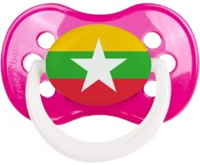 Drapeau Myanmar Sucette Anatomique Rose foncé classique