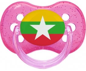 Drapeau Myanmar Sucette Cerise Rose à paillette