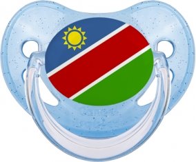 Drapeau Namibie Sucette Physiologique Bleue à paillette
