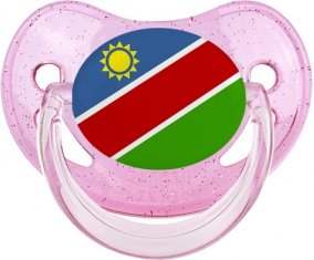 Drapeau Namibie Sucette Physiologique Rose à paillette