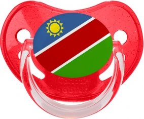 Drapeau Namibie Sucette Physiologique Rouge à paillette