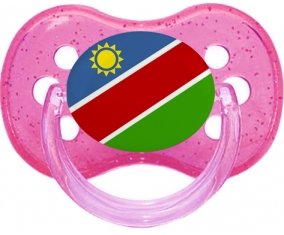 Drapeau Namibie Sucette Cerise Rose à paillette