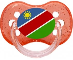 Drapeau Namibie Sucette Cerise Rouge à paillette