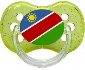 Drapeau Namibie Sucette Cerise Vert à paillette