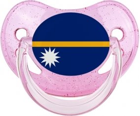 Drapeau Nauru Sucette Physiologique Rose à paillette