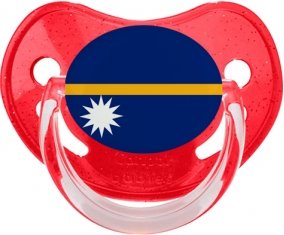 Drapeau Nauru Sucette Physiologique Rouge à paillette