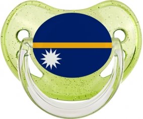 Drapeau Nauru Sucette Physiologique Vert à paillette
