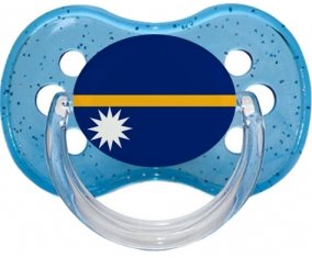 Drapeau Nauru Tétine Cerise Bleu à paillette