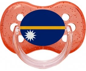 Drapeau Nauru Tétine Cerise Rouge à paillette