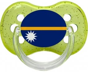 Drapeau Nauru Tétine Cerise Vert à paillette