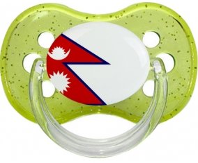 Drapeau Népal Sucete Cerise Vert à paillette