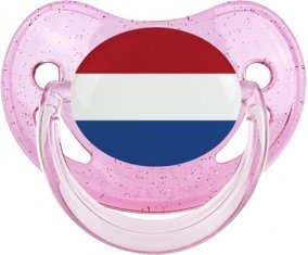 Drapeau Pays-Bas Sucete Physiologique Rose à paillette