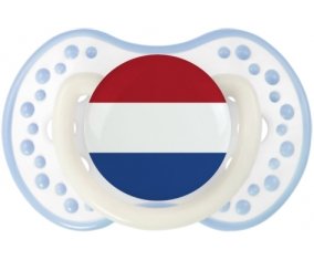 Drapeau Pays-Bas Tétine LOVI Dynamic Blanc-cyan classique