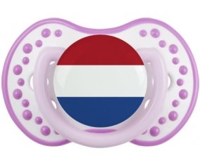 Drapeau Pays-Bas Tétine LOVI Dynamic Blanc-mauve classique