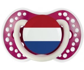 Drapeau Pays-Bas Tétine LOVI Dynamic Fuchsia phosphorescente