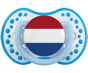 Drapeau Pays-Bas Tétine LOVI Dynamic Blanc-bleu phosphorescente