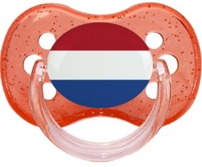 Drapeau Pays-Bas Sucette Cerise Rouge à paillette