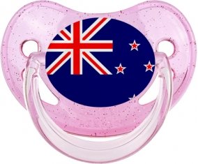 Drapeau Nouvelle-Zélande Sucette Physiologique Rose à paillette
