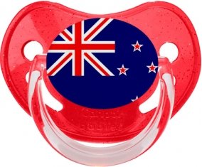 Drapeau Nouvelle-Zélande Sucette Physiologique Rouge à paillette