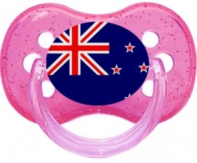 Drapeau Nouvelle-Zélande Tétine Cerise Rose à paillette