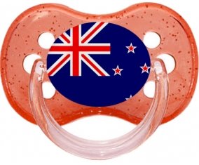 Drapeau Nouvelle-Zélande Tétine Cerise Rouge à paillette