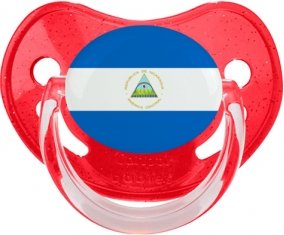 Drapeau Nicaragua Tétine Physiologique Rouge à paillette