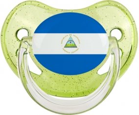 Drapeau Nicaragua Tétine Physiologique Vert à paillette
