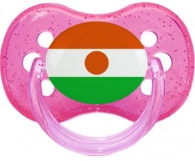 Drapeau Niger Sucette Cerise Rose à paillette