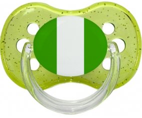 Drapeau Nigeria Sucette Cerise Vert à paillette