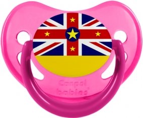 Drapeau Niue Sucette Physiologique Rose phosphorescente