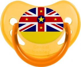 Drapeau Niue Sucette Physiologique Jaune phosphorescente