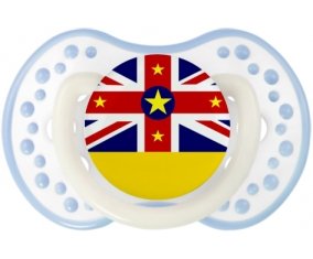 Drapeau Niue Sucette LOVI Dynamic Blanc-cyan classique
