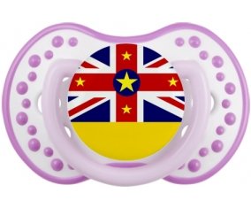 Drapeau Niue Sucette LOVI Dynamic Blanc-mauve classique