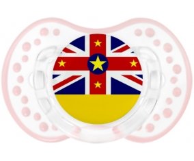 Drapeau Niue Sucette LOVI Dynamic Retro-blanc-rose-tendre classique