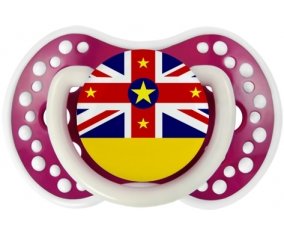 Drapeau Niue Sucette LOVI Dynamic Fuchsia phosphorescente