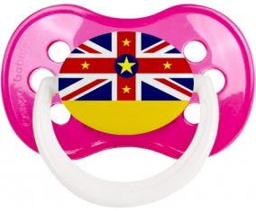Drapeau Niue Sucette Anatomique Rose foncé classique