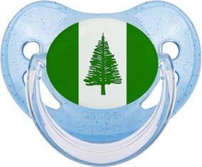 Drapeau l'ile de Norfolk Tétine Physiologique Bleue à paillette