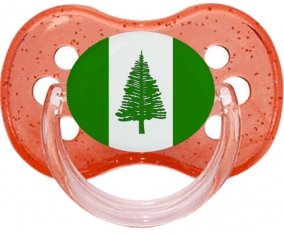 Drapeau l'ile de Norfolk Sucete Cerise Rouge à paillette