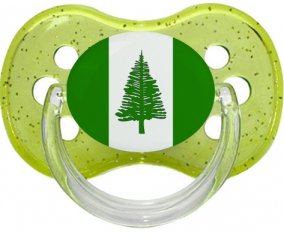Drapeau l'ile de Norfolk Sucete Cerise Vert à paillette