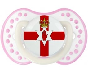 Drapeau Îles Mariannes du Nord Sucette LOVI Dynamic Blanc-rose phosphorescente