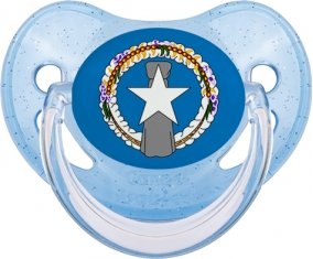 Drapeau Corée du Nord Sucette Physiologique Bleue à paillette